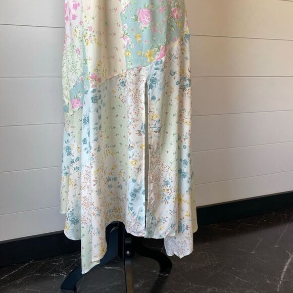 Sugar kiss Floral Printed Asymmetrical MIDI  Dress Size Large - Picture 3 of 13